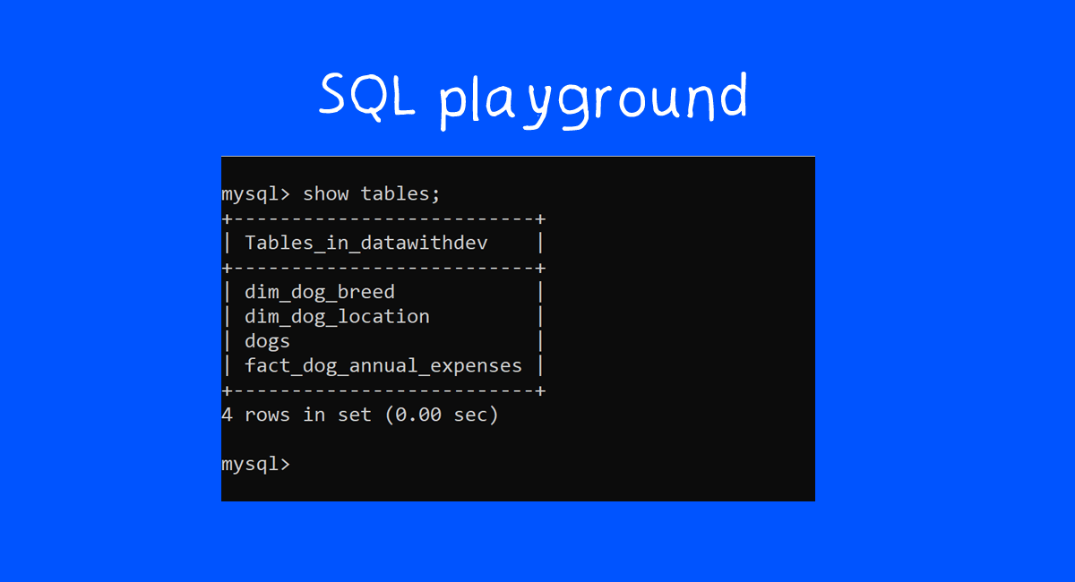 Online Sql Playground And Editor With Data Datawithdev